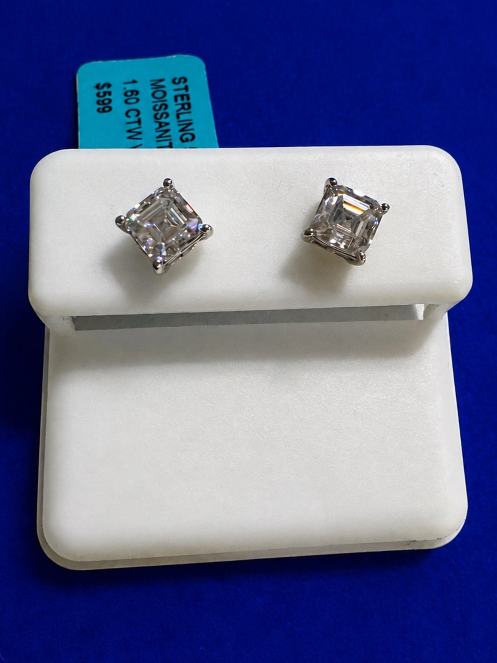 925 Sterling Silver Moissanite Stud Earrings 1.60 CTW VVS D